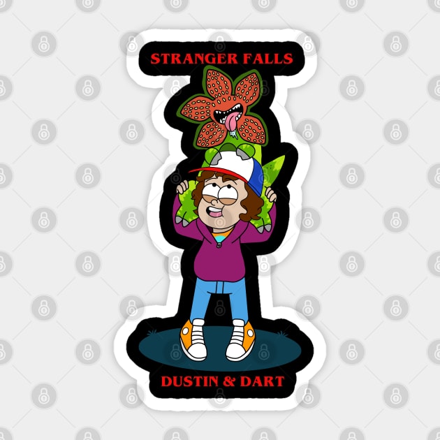 STRANGER FALLS DUSTIN & DART Sticker by garciajey